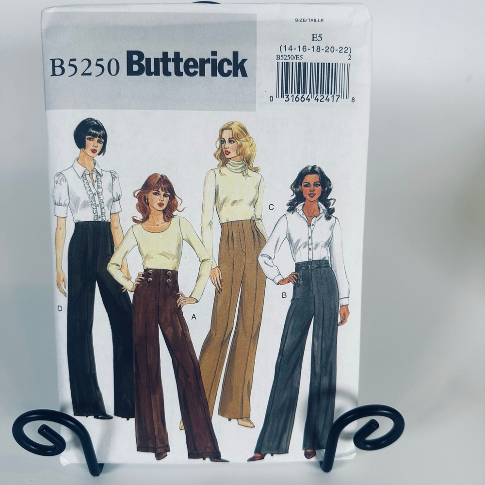 Butterick Sewing Pattern Misses 14-22 B5250 Wide Leg Pants Uncut Factory Folded